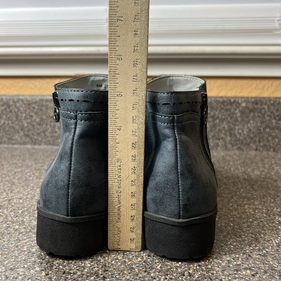 J Sport Memory Foam Ankle Bootie Womens Sz 8 M Blue Synthetic Comfort Casual New - Picture 9 of 11